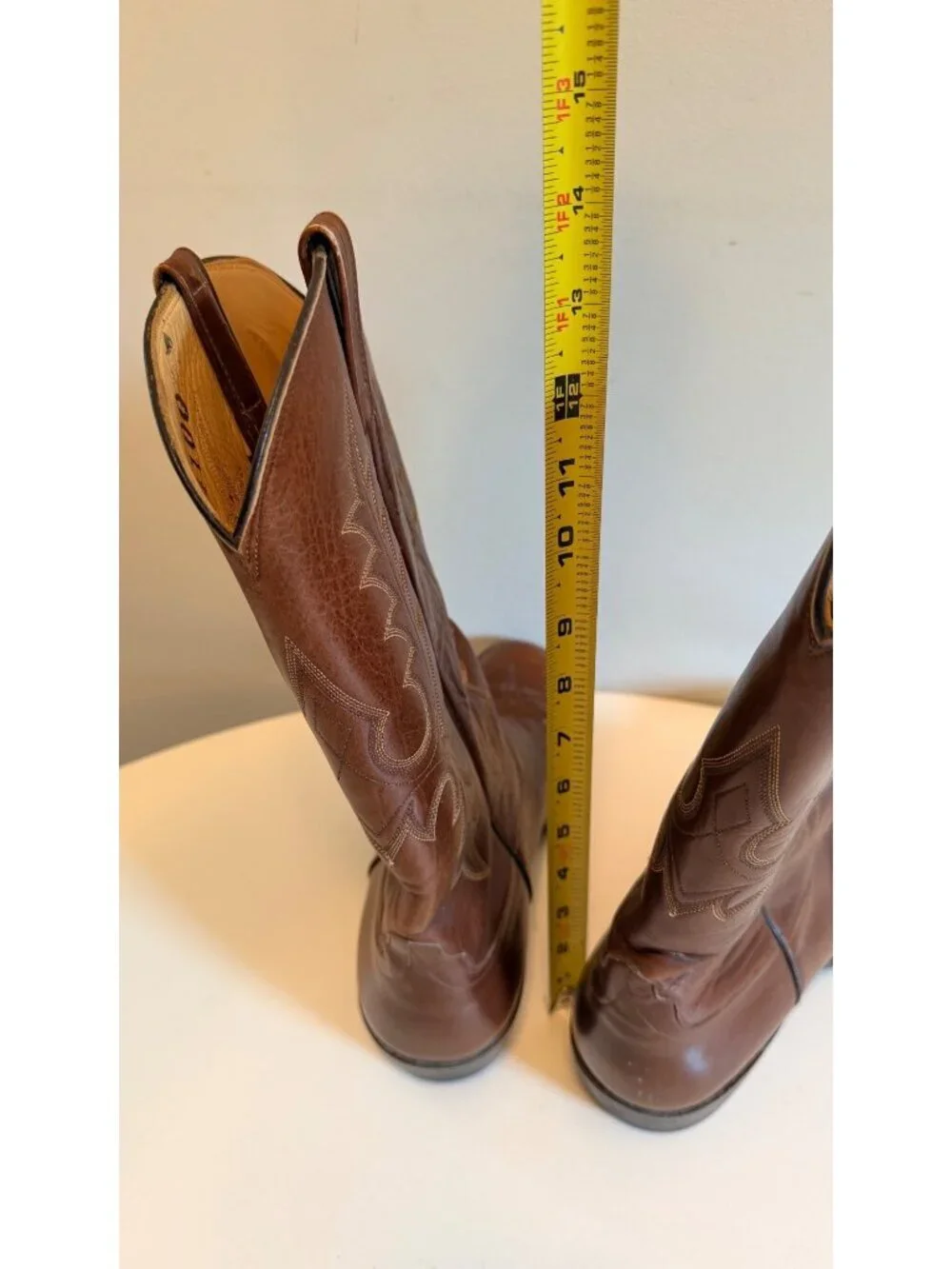 Vintage Rios of Mercedes Brown Leather Cowboy Boots Men’s Size 10 D USA Made